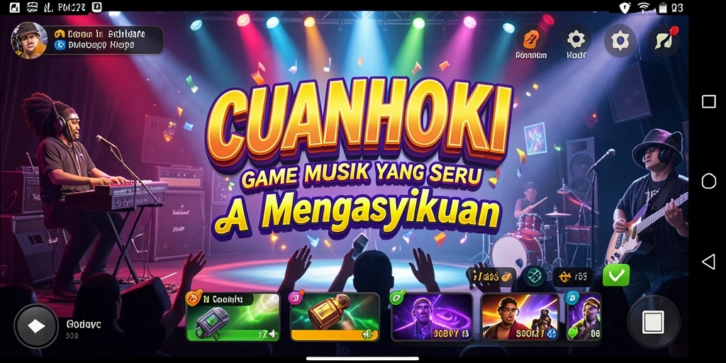 Screenshot gameplay CUANHOKI menampilkan pengalaman seru bermain musik.
