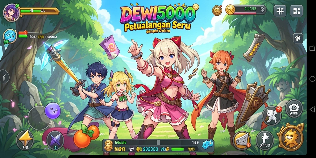 Screenshot menampilkan aksi seru dalam gameplay DEWI5000.