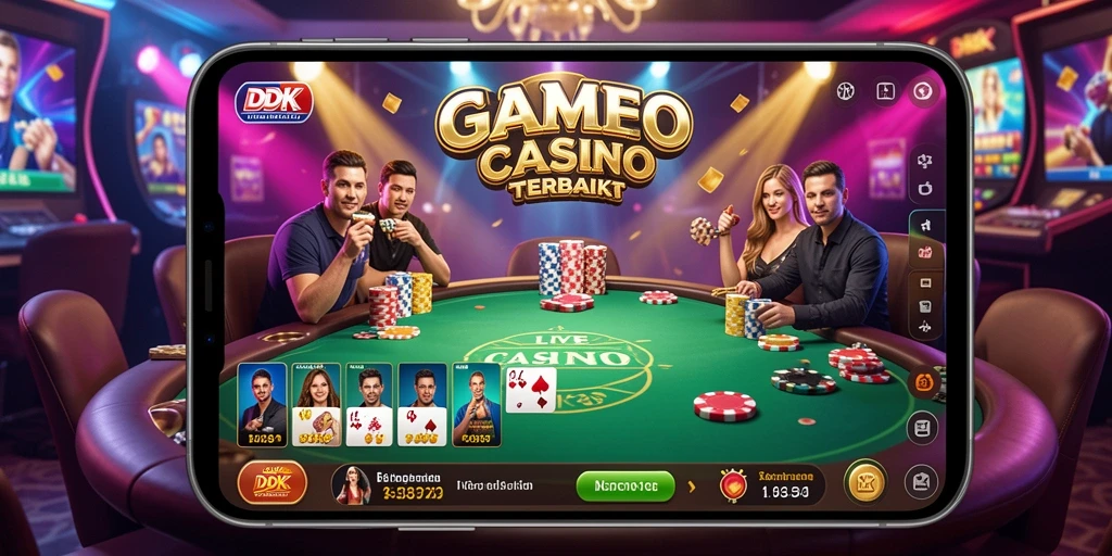 Tampilan gameplay DKK yang realistis dan menarik saat bermain Live Casino.