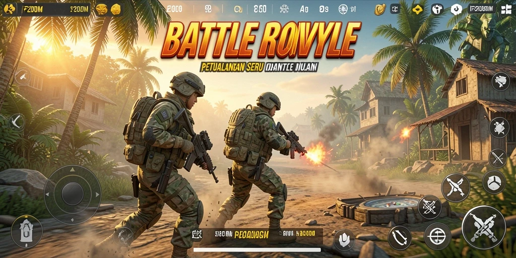 Tampilan menegangkan dari pertempuran di F200M Battle Royale.