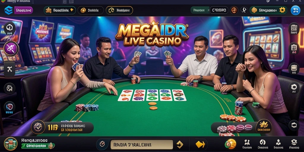 Tampilan gameplay Live Casino yang memukau dan interaktif di MEGAIDR.