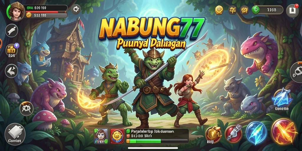 Screenshot gameplay NABUNG77 menampilkan aksi petualangan seru di dunia fantasi.