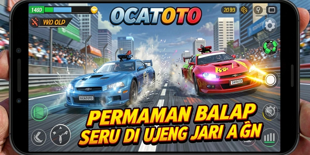 Tampilan seru dalam balapan mobil di OCATOTO.