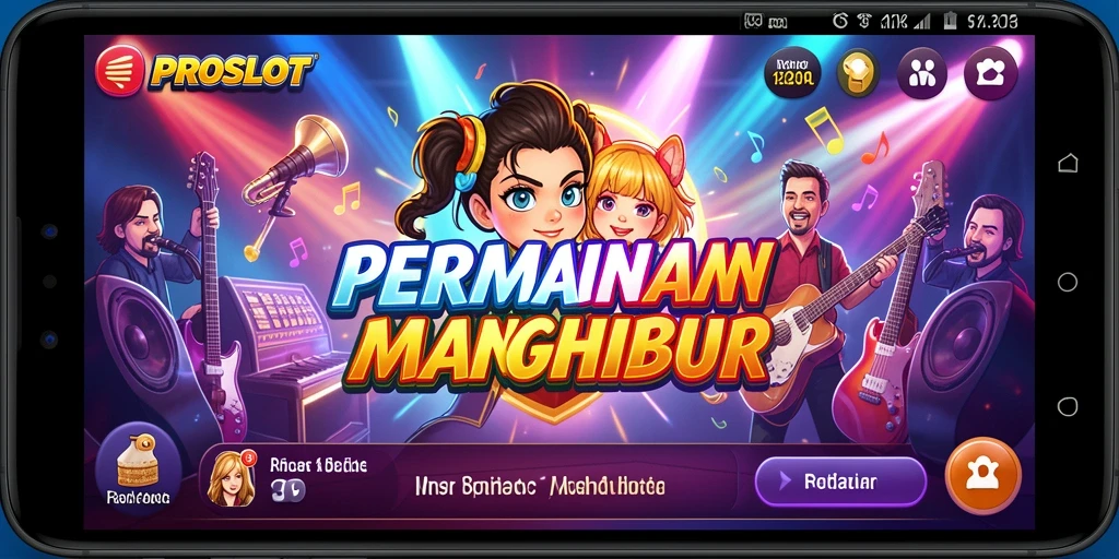 Tampilan gameplay PROSLOT yang seru dengan notasi musik.
