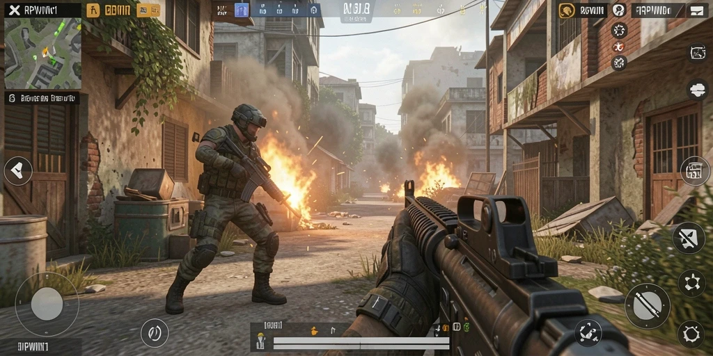 Tampilan gameplay RPWIN1 yang intens dan menegangkan.