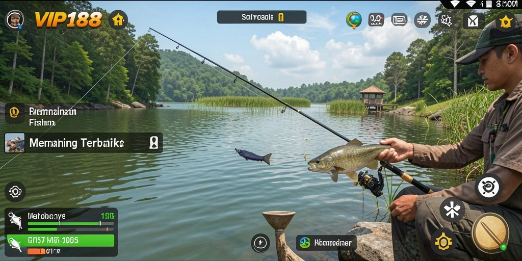 Screenshot utama <strong>VIP188</strong> menunjukkan grafik memancing yang memukau dan gameplay menarik.