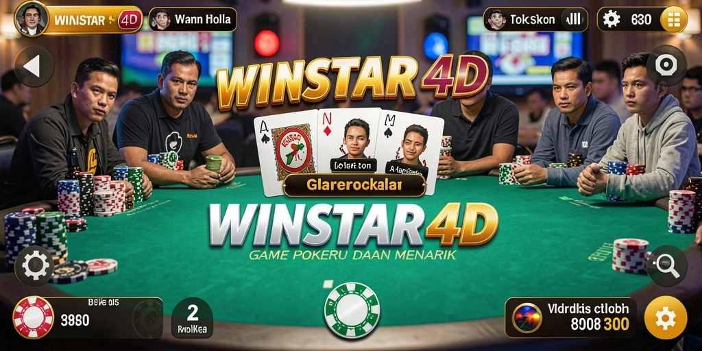 Tangkapan layar menampilkan gameplay Poker yang mendebarkan di WINSTAR4D.
