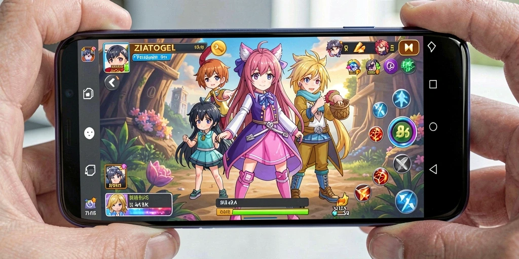 Gameplay seru ZIATOGEL dengan karakter anime menarik.